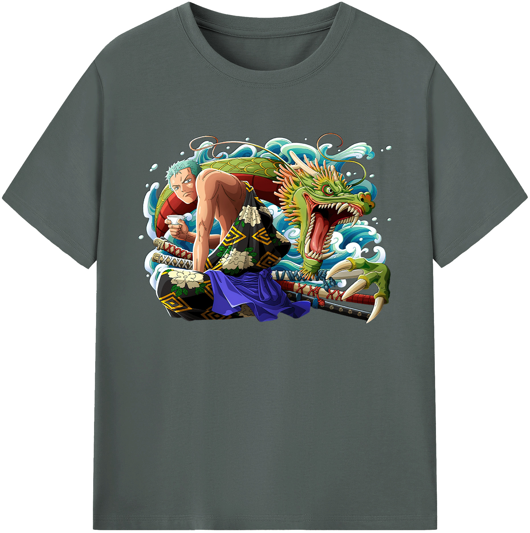 ワンピース ロロノア・ゾロ ONE PIECE Roronoa Zoro 綿100％ メンズ半袖Tシャツ｜肌触りやわらか＆通気性
